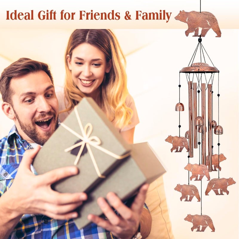 EZTZEN Bear Wind Chimes for Outside,Bear Gifts for Women/Men/Sympathy Gift/Memorial/Festival Birthday Metal windchimes Outdoors/Indoors,Patio,Garden Decor,Yard,Home Decor,Porch - Image 5